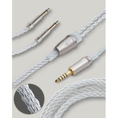 Câble upgrade mono plaqué argent 3,5mm to 4,4mm pour casques MEZE